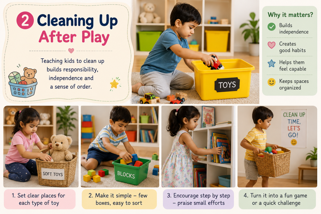 Cleaning Up After Play school activity