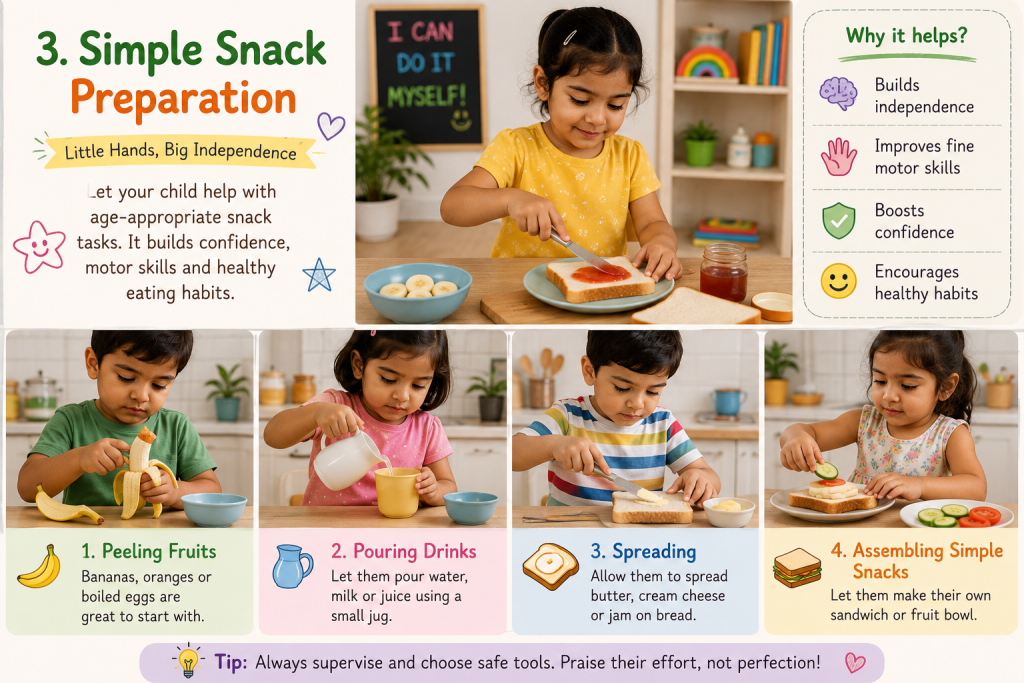 Simple Snack Preparation activity for preschooler